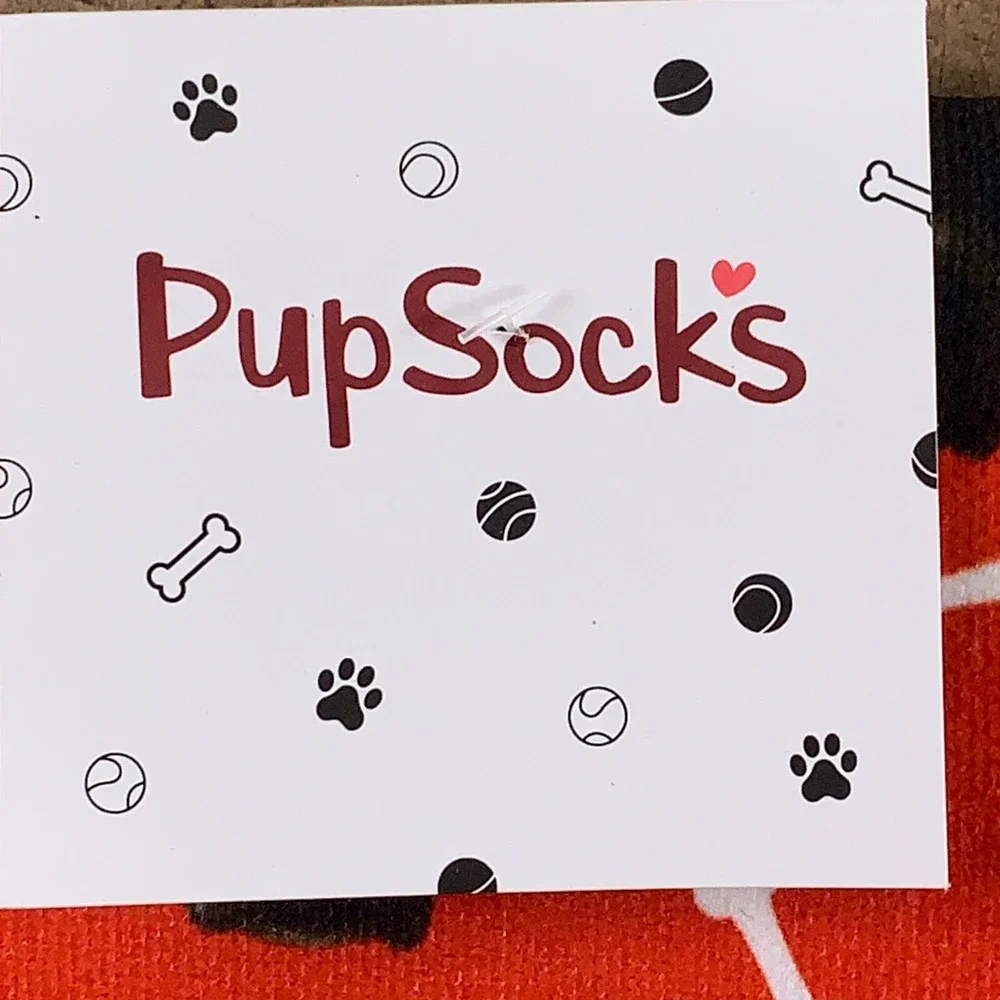 PupSocks Adult Unisex One Size Colorful Printed Crew Socks 2 Pairs NWT
